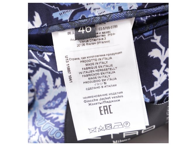 Blazer monopetto in tweed scozzese Etro in cotone blu navy - vista 6