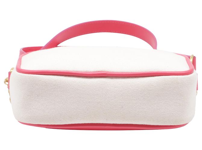 Borsa a tracolla Balmain B-Army 18 in tela rosa e pelle - vista 6