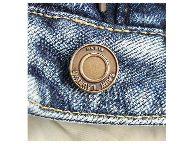 Saint Laurent Slim Jeans in Hellblauem Denim - Ansicht 9