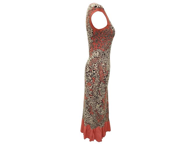 Vestido midi estampado Alexander McQueen en viscosa naranja - vista 2