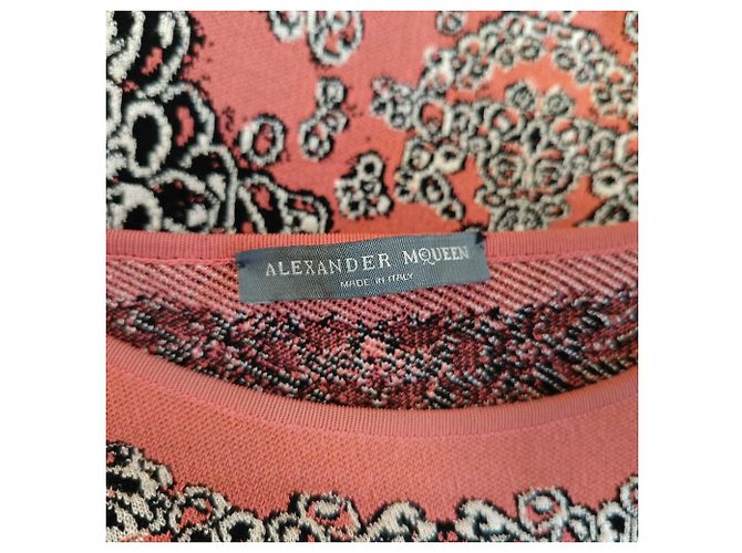 Vestido midi estampado Alexander McQueen en viscosa naranja - vista 4