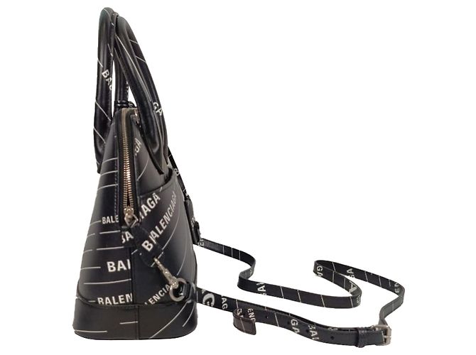 Borsa Ville Small Logo in pelle nera Balenciaga Nero - vista 3
