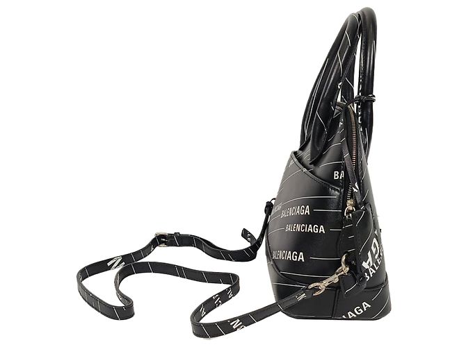 Borsa Ville Small Logo in pelle nera Balenciaga Nero - vista 4
