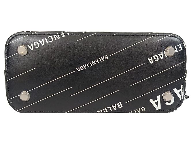 Borsa Ville Small Logo in pelle nera Balenciaga Nero - vista 5