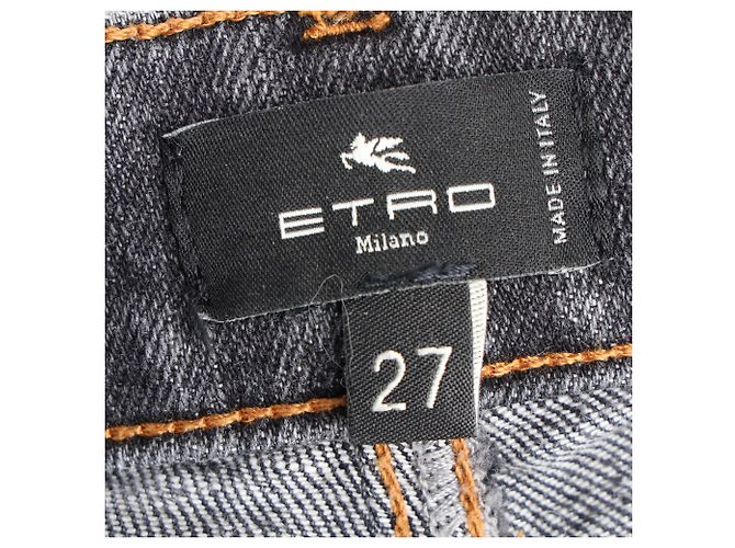 Jeans Etro con estampado Paisley en denim gris - vista 4