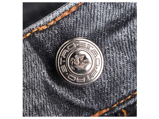 Jeans Etro con estampado Paisley en denim gris - vista 7