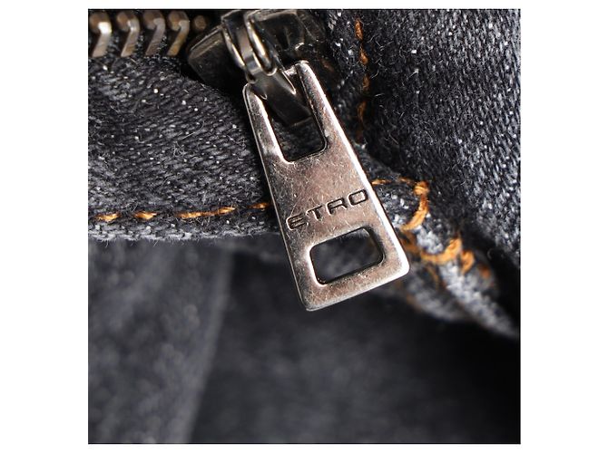 Jeans Etro con estampado Paisley en denim gris - vista 8