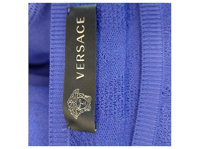 Versace Midi-Kleid aus blauem Polyester - Ansicht 4