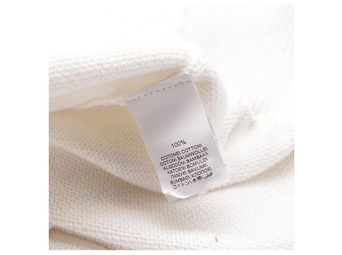 Brunello Cucinelli Strick-Polo-Pullover mit langen Ärmeln aus weißer Baumwolle Roh - Ansicht 6