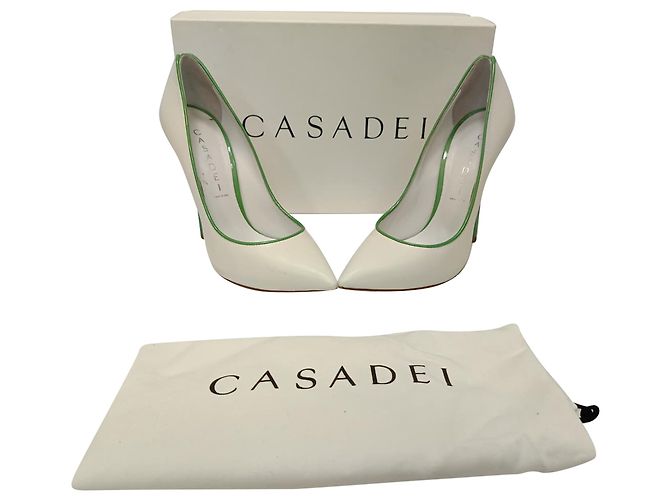 Décolleté Casadei Blade Heel in pelle di vitello bianca Bianco Crudo - vista 10