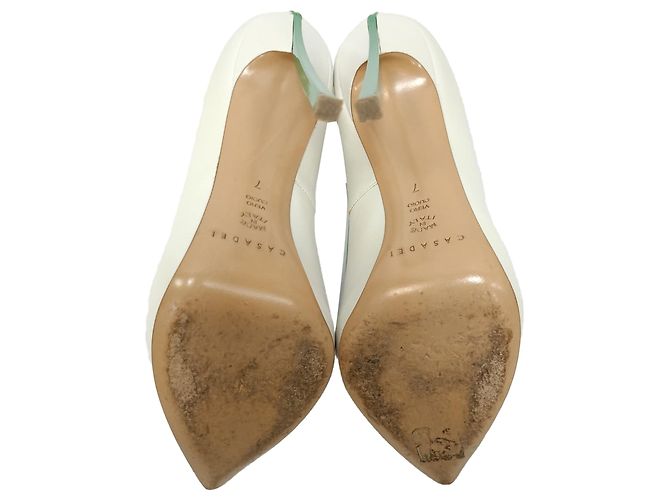 Décolleté Casadei Blade Heel in pelle di vitello bianca Bianco Crudo - vista 7