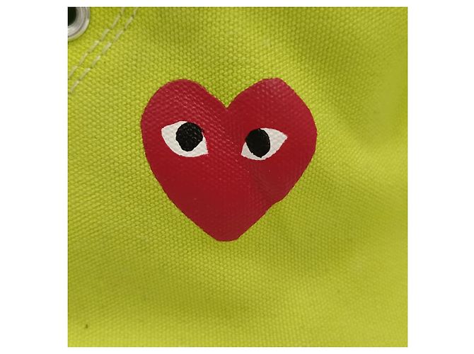 Comme Des Garcons Sneakers alte Comme des Garçons Play x Converse Chuck 70 in tela verde - vista 10