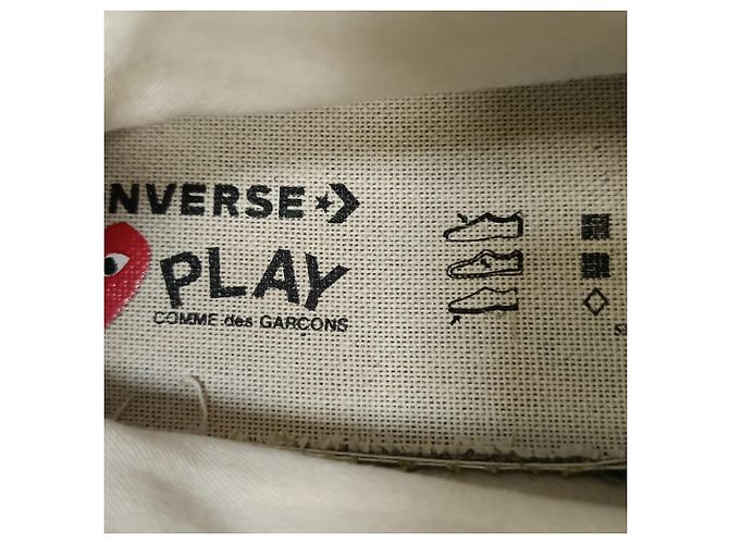 Comme Des Garcons Sneakers alte Comme des Garçons Play x Converse Chuck 70 in tela verde - vista 11