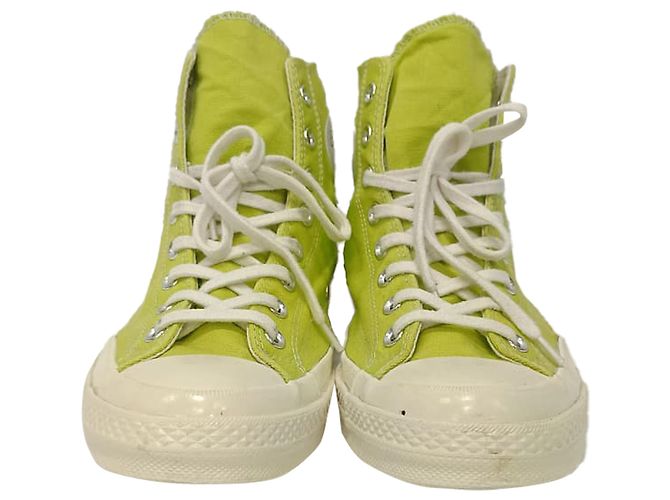 Comme Des Garcons Sneakers alte Comme des Garçons Play x Converse Chuck 70 in tela verde - vista 2