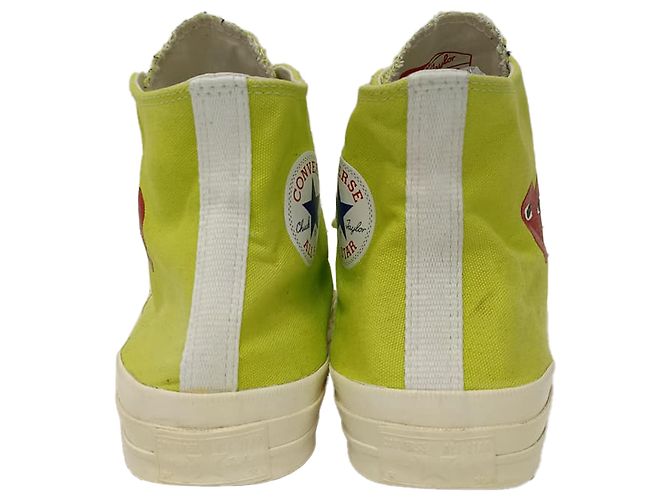 Comme Des Garcons Sneakers alte Comme des Garçons Play x Converse Chuck 70 in tela verde - vista 3