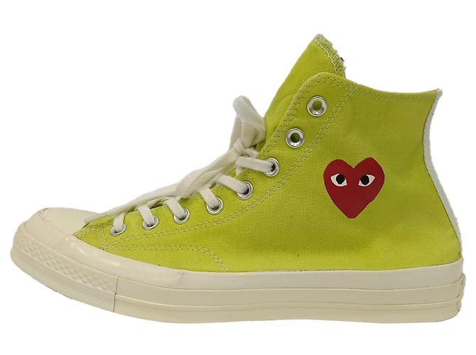 Comme Des Garcons Sneakers alte Comme des Garçons Play x Converse Chuck 70 in tela verde - vista 4