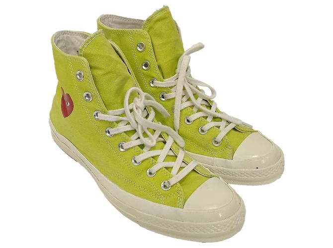 Comme Des Garcons Sneakers alte Comme des Garçons Play x Converse Chuck 70 in tela verde - vista 6