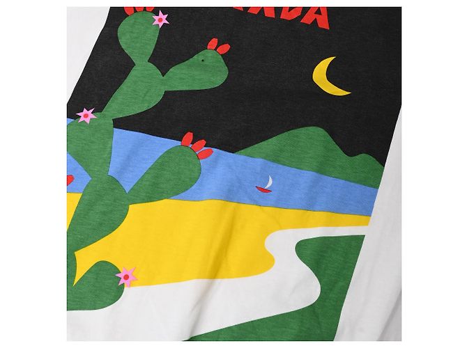 Camiseta de algodón con estampado gráfico Prada Blanco - vista 10