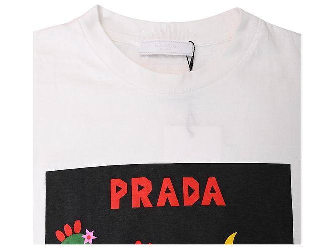 Camiseta de algodón con estampado gráfico Prada Blanco - vista 11