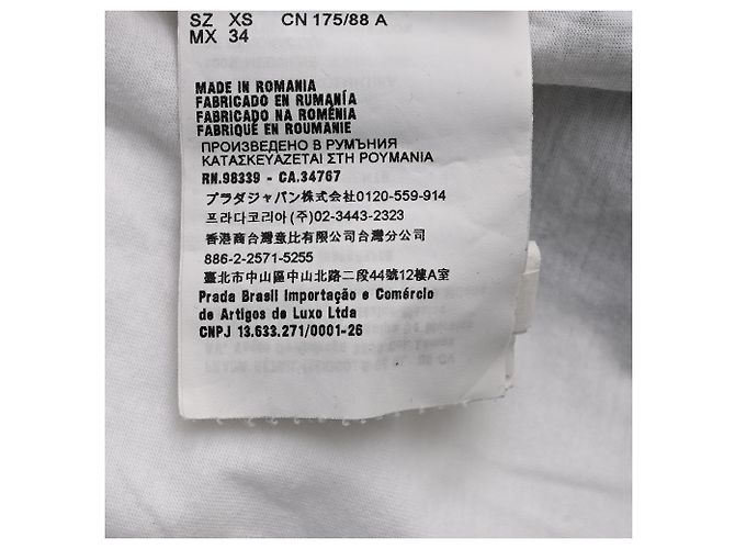 Camiseta de algodón con estampado gráfico Prada Blanco - vista 6