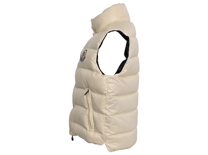 Moncler Button-Down Gilet in Ivory Polyamide  White Cream - view 2