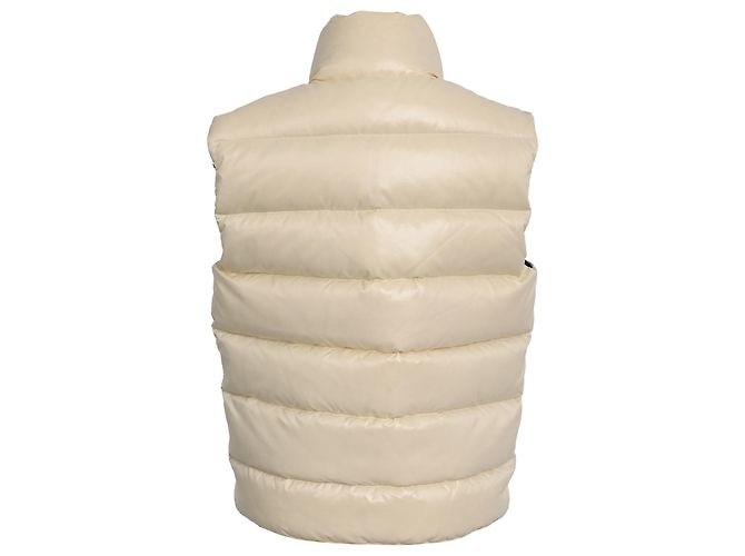 Moncler Button-Down Gilet in Ivory Polyamide  White Cream - view 3