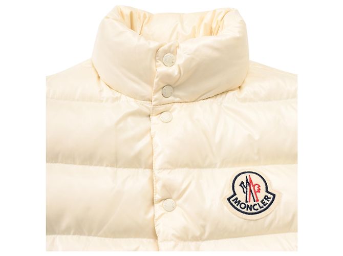 Moncler Button-Down Gilet in Ivory Polyamide  White Cream - view 5