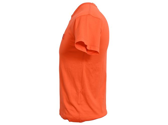 T-shirt Acne Studios con patch logo in cotone arancione - vista 2