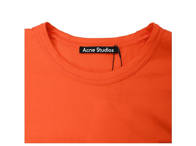 T-shirt Acne Studios con patch logo in cotone arancione - vista 8