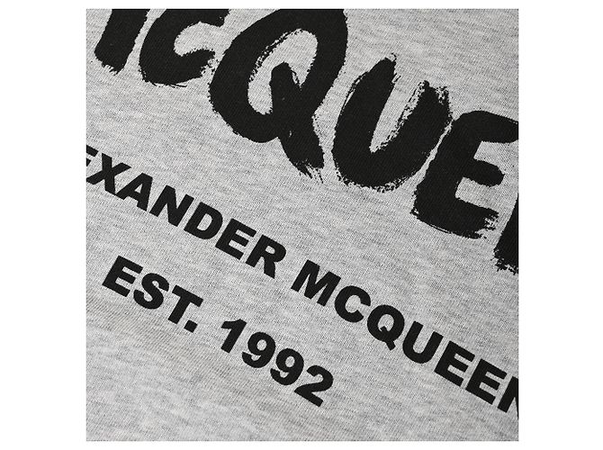 Alexander Mcqueen Graffiti Sweatshirt aus grauer Baumwolle - Ansicht 9