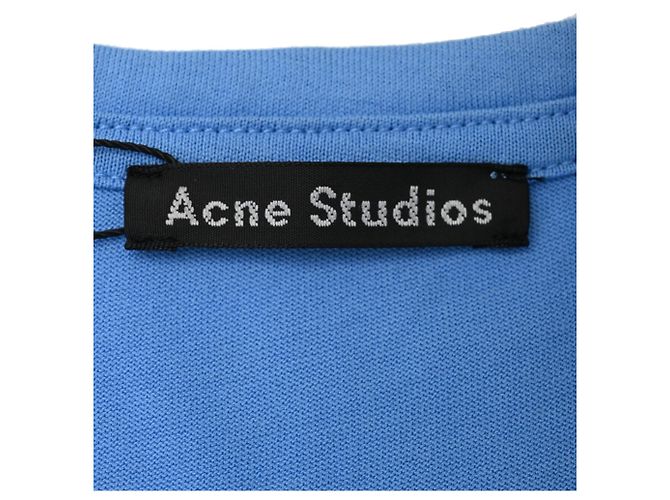 T-shirt Acne Studios con patch logo in cotone blu - vista 4