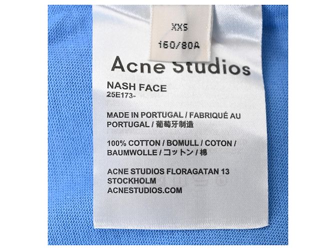 T-shirt Acne Studios con patch logo in cotone blu - vista 6