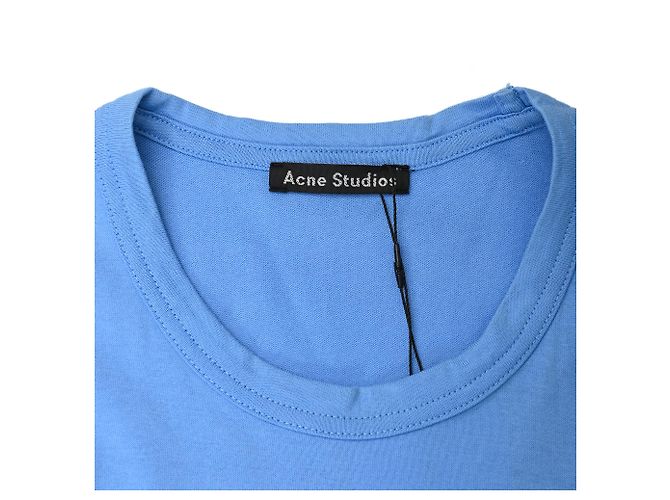 T-shirt Acne Studios con patch logo in cotone blu - vista 8