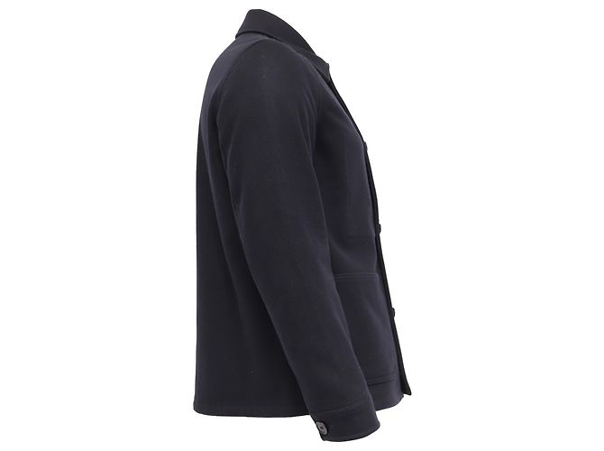 Giacca Sandro con bottoni e tasche in lana blu navy - vista 3