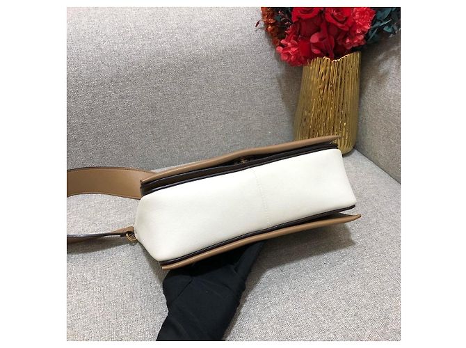 Céline Tofu Leder Handtasche - Karamell/Weiß - Ansicht 4