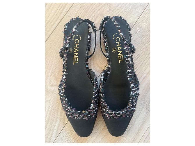 Chanel Slingback Tweed Multicolore - vista 2