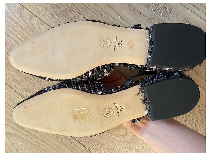 Chanel Slingback Tweed Multicolore - vista 5