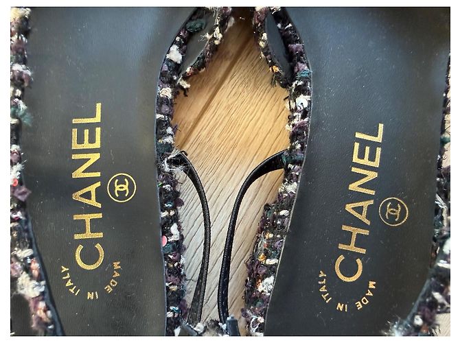 Chanel Slingback Tweed Multicolore - vista 8