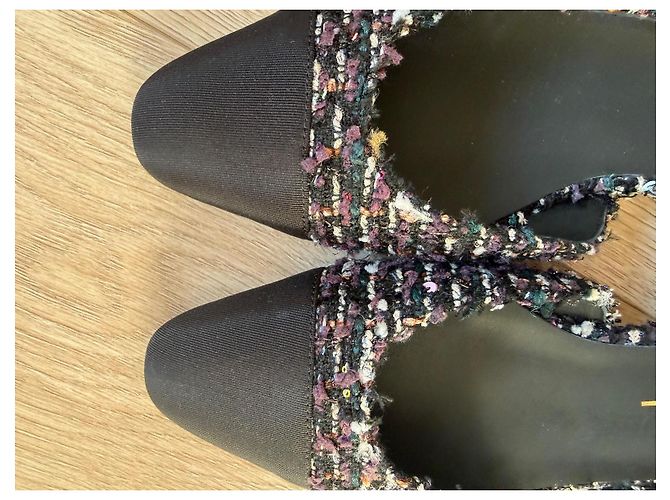 Chanel Slingback Tweed Multicolore - vista 9