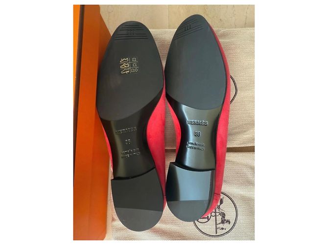 Mocassini Hermès Royal in camoscio rosa - vista 7