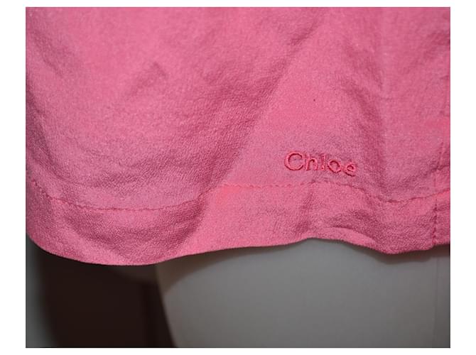 Top Chloé de seda rosa - vista 3