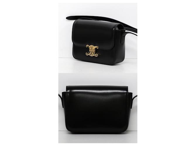Céline Triomphe Borsa a Tracolla Pelle Nera Nero - vista 5