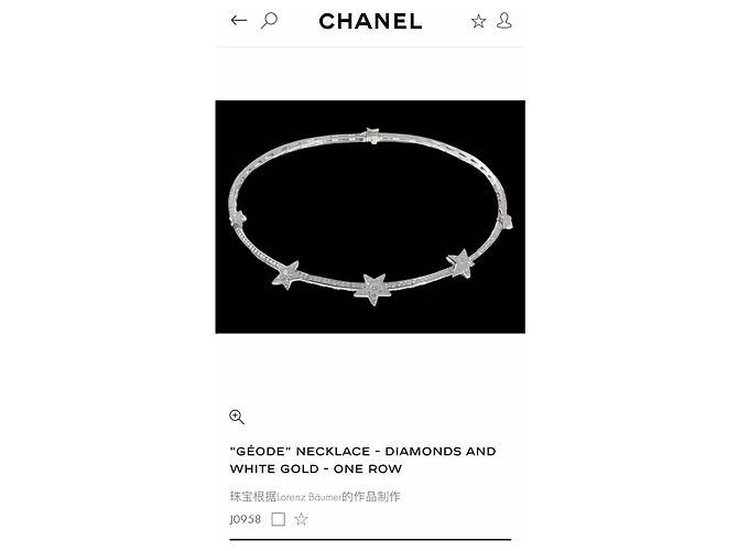 Collana Chanel Géode Comet in diamanti e oro bianco Argento - vista 2