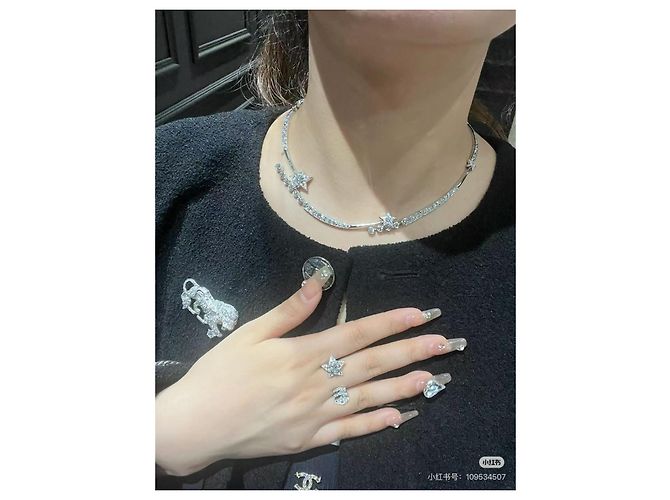 Collana Chanel Géode Comet in diamanti e oro bianco Argento - vista 5