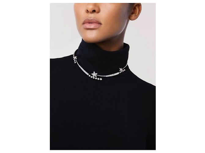 Collana Chanel Géode Comet in diamanti e oro bianco Argento - vista 8