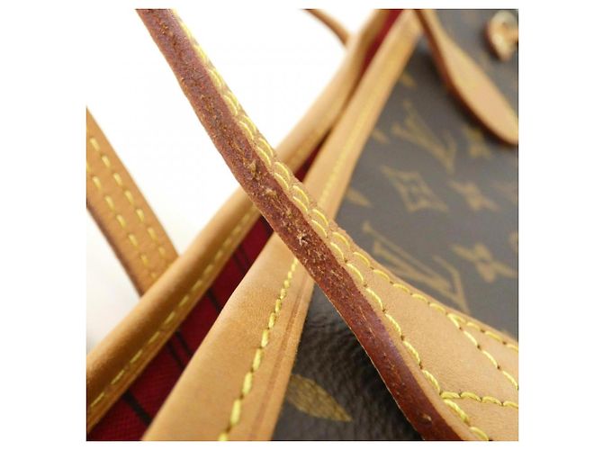 Bolso Louis Vuitton Monogram Neverfull MM Castaño Fucsia - vista 5