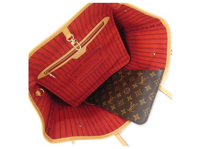 Bolso Louis Vuitton Monogram Neverfull MM Castaño Fucsia - vista 7