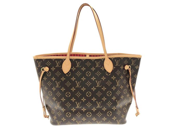 Bolso Louis Vuitton Monogram Neverfull MM Castaño Fucsia - vista 2