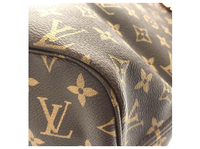 Bolso Louis Vuitton Monogram Neverfull MM Castaño Fucsia - vista 3