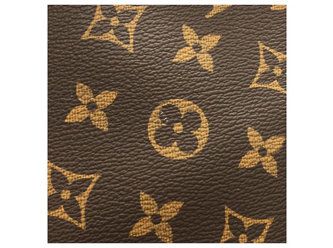 Bolso Louis Vuitton Monogram Neverfull MM Castaño Fucsia - vista 4